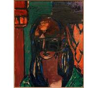 XcBAIHOUD Vintage Famous Art Minimalist Prints Woman with Mask by Max Beckmann Art Canvas Murals for Office Decor 60x90cm