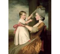 XcBAIHOUD Vintage Modern Artwork Classic Canvas Painting a Portrait of Woman and Her Son Mortlock the Younger by Downman Printed Paintings for Office Decor 60x90cm