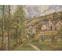 XcBAIHOUD Vintage Modern Artwork Classic Canvas Painting a View of L’hermitage by Camille Jacob Pissarro Printed Paintings for Office Decor 60x90cm