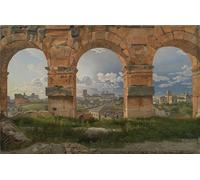 XcBAIHOUD Vintage Modern Artwork Classic Canvas Painting a View Through Three Arches of the Third Storey of the Colosseum by Christoffer Wilhelm Eckersberg Printed Paintings for Office Decor 60x90cm