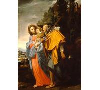 XcBAIHOUD Vintage Modern Artwork Classic Canvas Painting Flight Into Egypt by Domenico Fiasella Printed Paintings for Office Decor 60x90cm