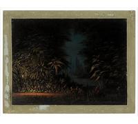 XcBAIHOUD Vintage Modern Artwork Classic Canvas Painting Ignis Fatuus Zurumati by George Catlin Printed Paintings for Office Decor 60x90cm