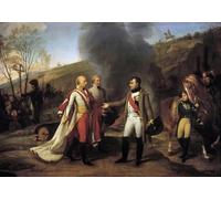 XcBAIHOUD Vintage Modern Artwork Classic Canvas Painting Interview of Napoleon I and Francois Ii in Sarutschitz in Moravia by Antoine Jean Gros Printed Paintings for Office Decor 60x90cm