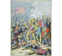 XcBAIHOUD Vintage Modern Artwork Classic Canvas Painting John Ii the Good and His Son by Frederic Theodore Lix Printed Paintings for Office Decor 60x90cm