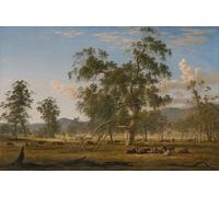 XcBAIHOUD Vintage Modern Artwork Classic Canvas Painting Patterdale Landscape with Cattle by Glover Printed Paintings for Office Decor 60x90cm