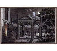 XcBAIHOUD Vintage Modern Artwork Classic Canvas Painting Pavilion and Greenhouse for a Gothic Mansion From Observations on the Theory by Humphry Repton Printed Paintings for Office Decor 60x90cm