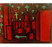 XcBAIHOUD Vintage Modern Artwork Classic Canvas Painting Schwurgericht by Laszlo Moholy Nagy Printed Paintings for Office Decor 60x90cm