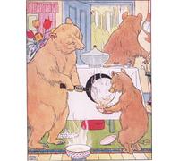 XcBAIHOUD Vintage Modern Artwork Classic Canvas Painting She Poured the Porridge Into a Bowl by Leonard Leslie Brooke Printed Paintings for Office Decor 60x90cm