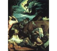 XcBAIHOUD Vintage Modern Artwork Classic Canvas Painting the Annunciation to the Shepherds by Jacopo Bassano Printed Paintings for Office Decor 60x90cm