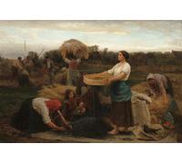 XcBAIHOUD Vintage Modern Artwork Classic Canvas Painting the Colza by Jules Breton Printed Paintings for Office Decor 60x90cm