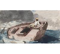 XcBAIHOUD Vintage Modern Artwork Classic Canvas Painting the Gulf Stream by Winslow Homer Printed Paintings for Office Decor 60x90cm