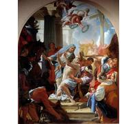 XcBAIHOUD Vintage Modern Artwork Classic Canvas Painting the Martyrdom of Saint Eustache and His Family Painting by Simon Vouet Printed Paintings for Office Decor 60x90cm
