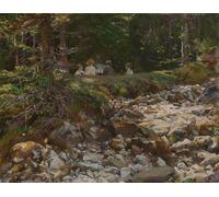 XcBAIHOUD Vintage Modern Artwork Classic Canvas Painting the Master and His Pupils by John Singer Sargent Printed Paintings for Office Decor 60x90cm