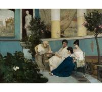 XcBAIHOUD Vintage Modern Artwork Classic Canvas Painting the of Chess by Wilhelm Kotarbinski Printed Paintings for Office Decor 60x90cm