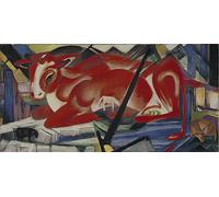 XcBAIHOUD Vintage Modern Artwork Classic Canvas Painting the World Cow by Marc Printed Paintings for Office Decor 60x90cm