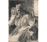 XcBAIHOUD Vintage Modern Canvas Prints Animal Pictures An Etching of the Dowagger Queen of Sweden by Anders Leonard Zorn Vintage Poster for Office Decor 60x90cm