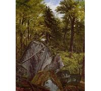 XcBAIHOUD Vintage Modern Canvas Prints Animal Pictures Forest Interior by Alfred Thompson Bricher Vintage Poster for Office Decor 60x90cm