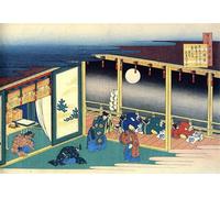 XcBAIHOUD Vintage Modern Canvas Prints Animal Pictures From the Series Handred Poems by One Handred Poets Sanjo by Katsushika Hokusai Vintage Poster for Office Decor 60x90cm