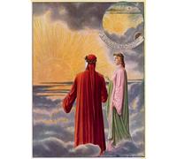 XcBAIHOUD Vintage Modern Canvas Prints Animal Pictures Illustration for Dante's Divine Comedy by Tancredi Scarpelli Vintage Poster for Office Decor 60x90cm