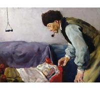 XcBAIHOUD Vintage Modern Canvas Prints Animal Pictures Niels Haihede and Little Sophus by Christian Krohg Vintage Poster for Office Decor 60x90cm