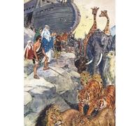 XcBAIHOUD Vintage Modern Canvas Prints Animal Pictures Noah Leaves the Ark by Charles Edmund Brock Vintage Poster for Office Decor 60x90cm