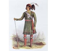 XcBAIHOUD Vintage Modern Canvas Prints Animal Pictures Osceola or Rising Sun a Seminole Leader by George Catlin Vintage Poster for Office Decor 60x90cm
