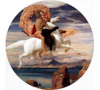 XcBAIHOUD Vintage Modern Canvas Prints Animal Pictures Perseus on Pegasus Hastening to the Rescue of Andromeda by Lord Frederick Leighton Vintage Poster for Office Decor 60x90cm