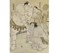 XcBAIHOUD Vintage Modern Canvas Prints Animal Pictures Preparations for the Match Between Onagawa Kisaburo by Katsukawa Shunsho Vintage Poster for Office Decor 60x90cm
