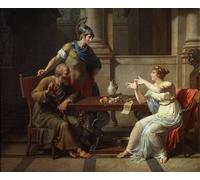 XcBAIHOUD Vintage Modern Canvas Prints Animal Pictures Socrates and Alcibiades At Aspasia by Nicolas Andre Monsiau Vintage Poster for Office Decor 60x90cm