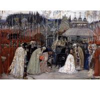 XcBAIHOUD Vintage Modern Canvas Prints Animal Pictures St. Sergius Blessing Dmitry Donskoi Before the Kulikovo Battle Mikhail Nesterov Vintage Poster for Office Decor 60x90cm