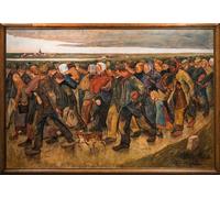 XcBAIHOUD Vintage Modern Canvas Prints Animal Pictures the Emigrants by Eugene Laermans Vintage Poster for Office Decor 60x90cm