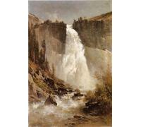 XcBAIHOUD Vintage Modern Canvas Prints Animal Pictures the Falls of Yosemite by Thomas Hill Vintage Poster for Office Decor 60x90cm