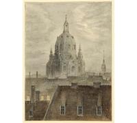 XcBAIHOUD Vintage Modern Canvas Prints Animal Pictures the Frauenkirche in Dresden by Carl Gustav Carus Vintage Poster for Office Decor 60x90cm