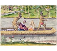 XcBAIHOUD Vintage Modern Canvas Prints Animal Pictures the Murder of a Frenchman by Jacques Le Moyne Vintage Poster for Office Decor 60x90cm