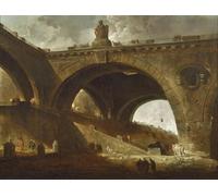 XcBAIHOUD Vintage Modern Canvas Prints Animal Pictures the Old Bridge by Hubert Robert Vintage Poster for Office Decor 60x90cm