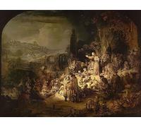 XcBAIHOUD Vintage Modern Canvas Prints Animal Pictures The preaching of john the baptist. by Rembrandt van Rijn Vintage Poster for Office Decor 60x90cm