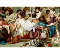 XcBAIHOUD Vintage Modern Canvas Prints Animal Pictures the Romans of the Decadence Detail of the Central Group by Famous Artist Vintage Poster for Office Decor 60x90cm