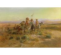 XcBAIHOUD Vintage Modern Canvas Prints Animal Pictures the Scouts by Charles Russell Vintage Poster for Office Decor 60x90cm