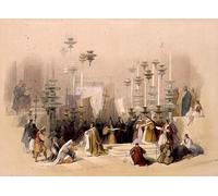 XcBAIHOUD Vintage Modern Canvas Prints Animal Pictures the Stone of Unctionhurch of the Holy Sepulchre by David Roberts Vintage Poster for Office Decor 60x90cm