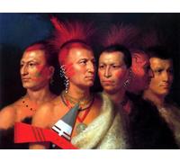 XcBAIHOUD Vintage Modern Canvas Prints Animal Pictures Young Omahaw War Little Missouri and Pawnees by Charles Bird King Vintage Poster for Office Decor 60x90cm
