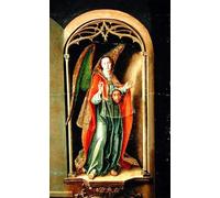 XcBAIHOUD Vintage Pictures Printed Wall Art Graffiti Angel Holding the Holy Shroud Detail From the Altarpiece of St. Aquinas by Pedro Berruguete Posters and Prints for Office Decor 60x90cm
