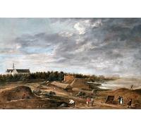 XcBAIHOUD Vintage Pictures Printed Wall Art Graffiti Brickmakers Near Hemiksem by David Teniers the Younger Posters and Prints for Office Decor 60x90cm