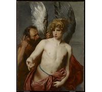 XcBAIHOUD Vintage Pictures Printed Wall Art Graffiti Daedalus and Icarus by Anthony Van Dyck Posters and Prints for Office Decor 60x90cm