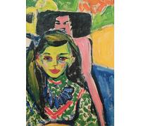 XcBAIHOUD Vintage Pictures Printed Wall Art Graffiti Girl Bathing in the Lake by Ernst Ludwig Kirchner Posters and Prints for Office Decor 60x90cm