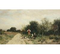 XcBAIHOUD Vintage Pictures Printed Wall Art Graffiti Hunters Taking a Break by Alfred Wordsworth Posters and Prints for Office Decor 60x90cm