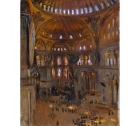 XcBAIHOUD Vintage Pictures Printed Wall Art Graffiti Interior of Hagia Sophia John Singer Sargent Posters and Prints for Office Decor 60x90cm