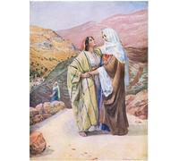 XcBAIHOUD Vintage Pictures Printed Wall Art Graffiti Ruth and Naomi From the Bible Picture Book Published by Robert Payton Reid Posters and Prints for Office Decor 60x90cm
