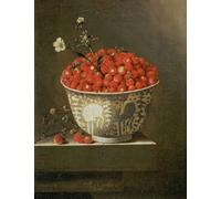 XcBAIHOUD Vintage Pictures Printed Wall Art Graffiti Still Life with Wild Strawberries in a Chinese Bowl by Adrian Coorte Posters and Prints for Office Decor 60x90cm