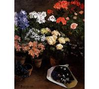 XcBAIHOUD Vintage Pictures Printed Wall Art Graffiti Study of Flowers by Frederic Bazille Posters and Prints for Office Decor 60x90cm