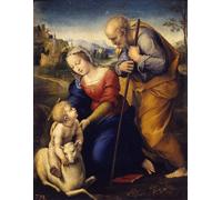XcBAIHOUD Vintage Pictures Printed Wall Art Graffiti the Holy Family Has the Lamb Painting by Raphael Posters and Prints for Office Decor 60x90cm